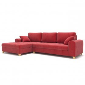 Раскладной диван Carlo угловой красный