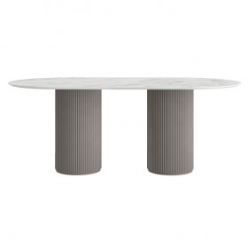 Обеденный стол Olberg Twin 200*100 светлая керамика