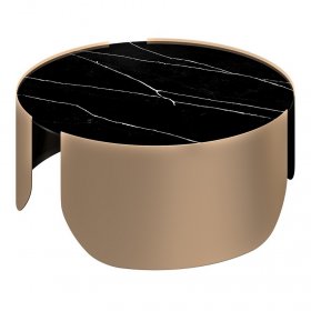 Журнальный столик Petal D78 Gold черная керамика