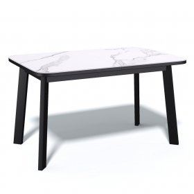 Стол обеденный Ken AA1200 черный/керамика мрамор белый