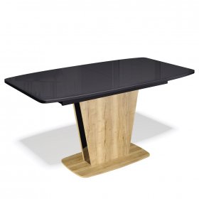 Стол обеденный Ken AT1400 дуб/стекло темно-серое
