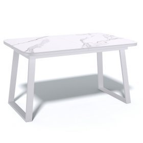 Стол обеденный Ken AZ1200 белый/керамика мрамор белый