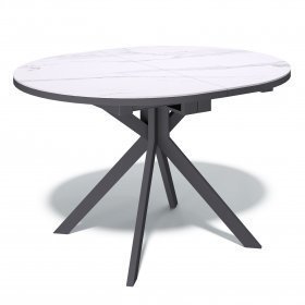 Обеденный стол Ken DO1100 черный/керамика мрамор белый