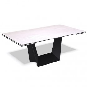 Стол обеденный Ken KM1600 черный/керамика белая