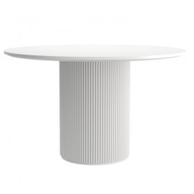 Обеденный стол Olberg круглый 100 массив белый