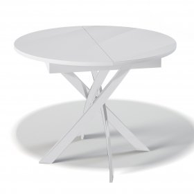 Обеденный стол Ken R1100 белый/стекло белое
