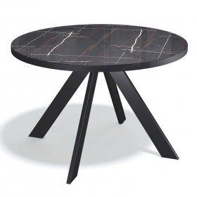 Обеденный стол Ken RL1100 черный/стекло камень черный