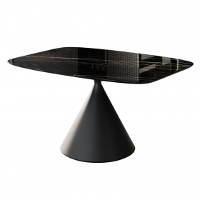 Обеденный стол Sevilia 140*100 черная керамика глянец