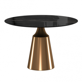 Обеденный стол Bora D100 Rose Gold черная керамика глянец