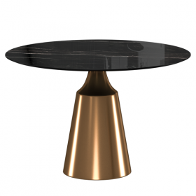Обеденный стол Bora D100 Rose Gold черная керамика матовая